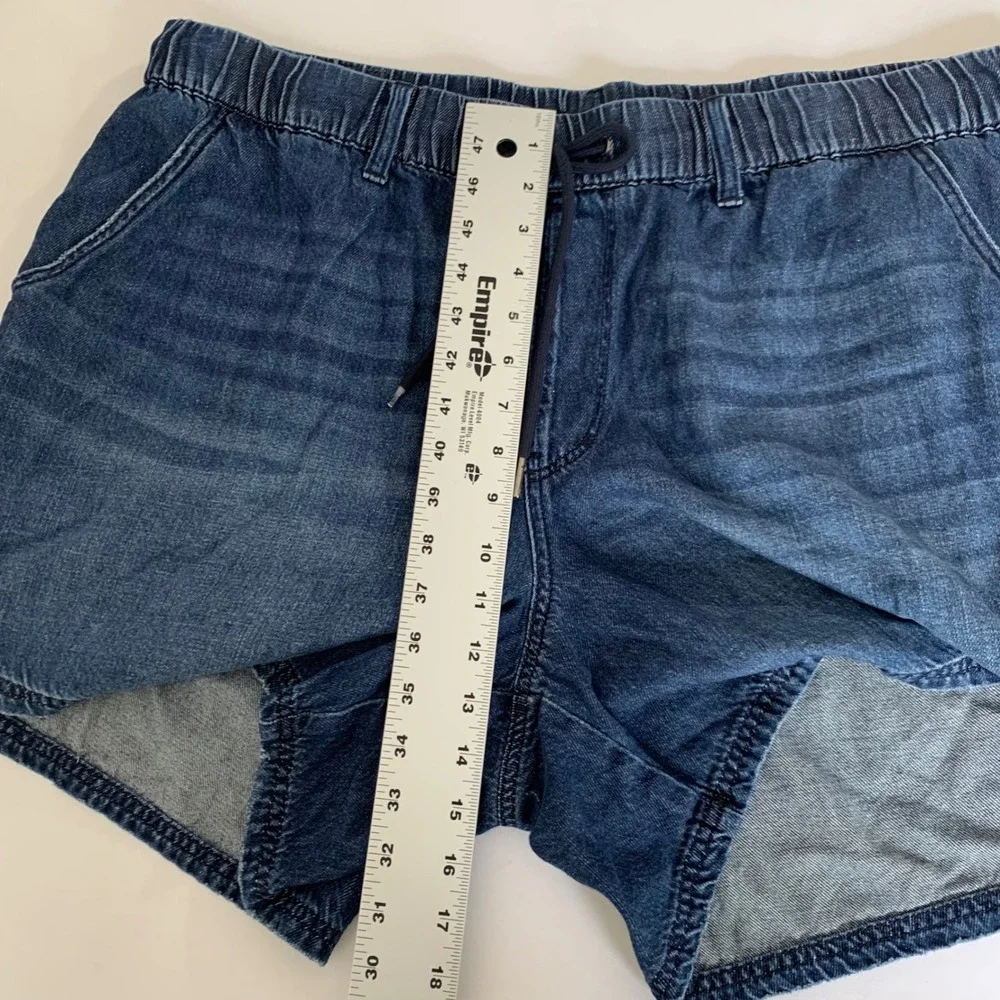 Judy Denim Shorts Women 2XL Baggy Blue Dark Wash Drawstring Cotton Hemp Boho